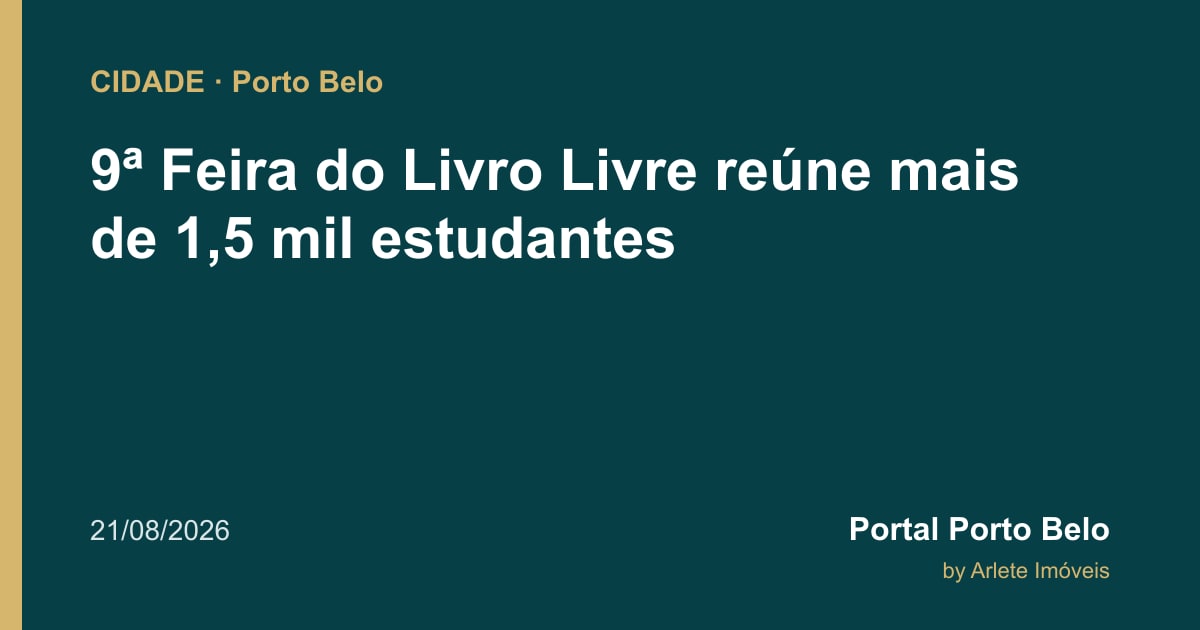 9ª Feira do Livro Livre reúne mais de 1,5 mil estudantes