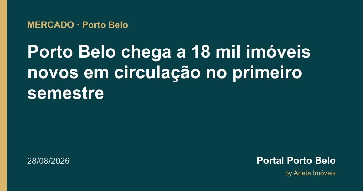 Porto Belo chega a 18 mil imóveis novos em circulação no primeiro semestre
