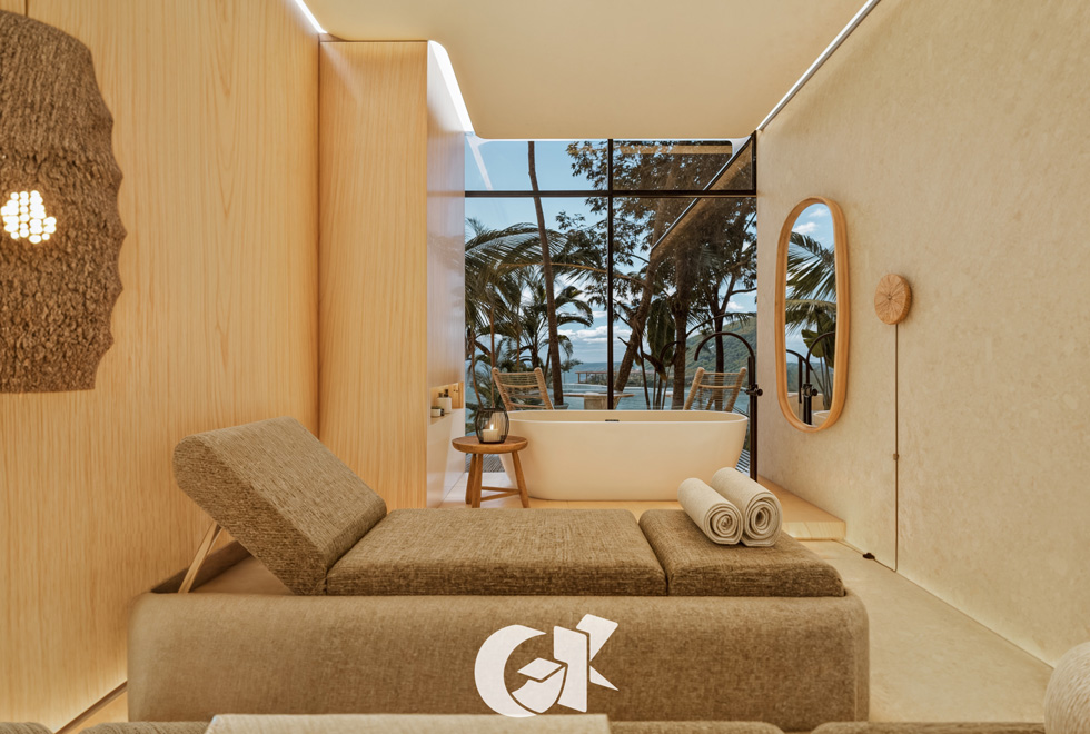 Ambiente interno do Porto Ribeiro Village